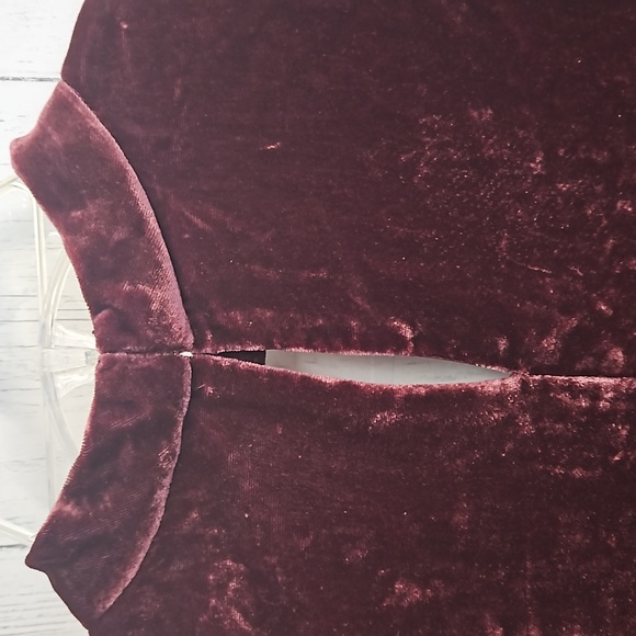 New Madewell choker top burgundy crushed velvet women's size small - Picture 14 of 14